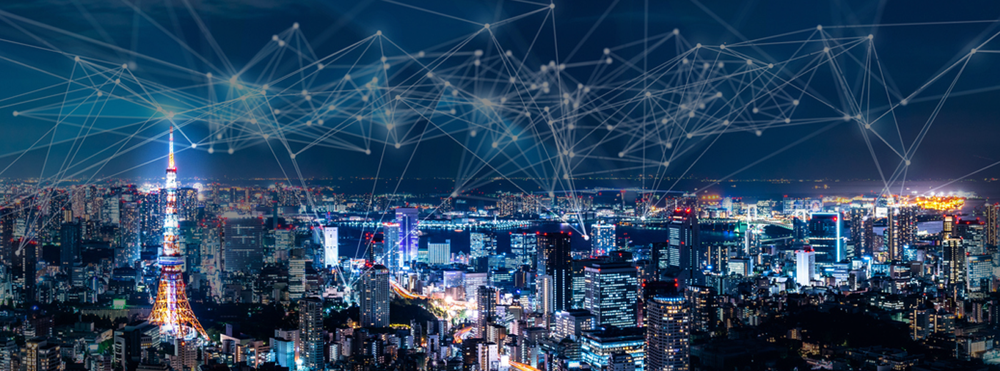 Smart city and communication network photo