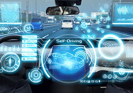 Futuristic car cockpit for a driverless vehicle image